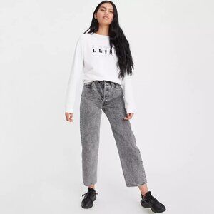 Levi's Ribcage Straight Ankle Jeans - 26 - Moon Landing Grey